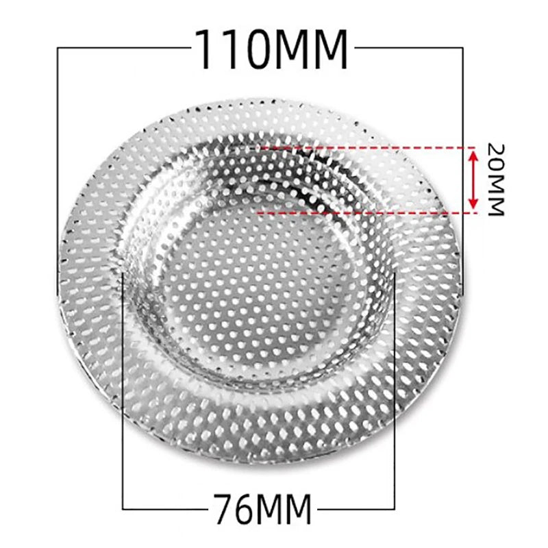 Kitchen Water Sink Filter Sink Mesh Strainer Kitchen Tool Stainless Steel Bathroom Floor Drain Cover Shower Hair Catche Stopper. Qme 11cm