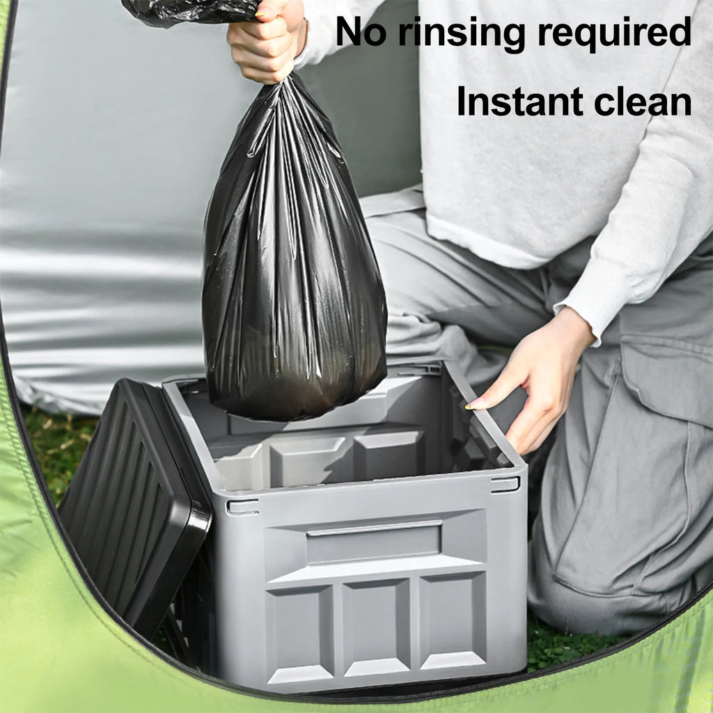 Folding Collapsible Toilet for Adults & Kids Emergency Toilet with Lid & Reusable for Camping Travel Outdoor Car RV & Emergency Qme