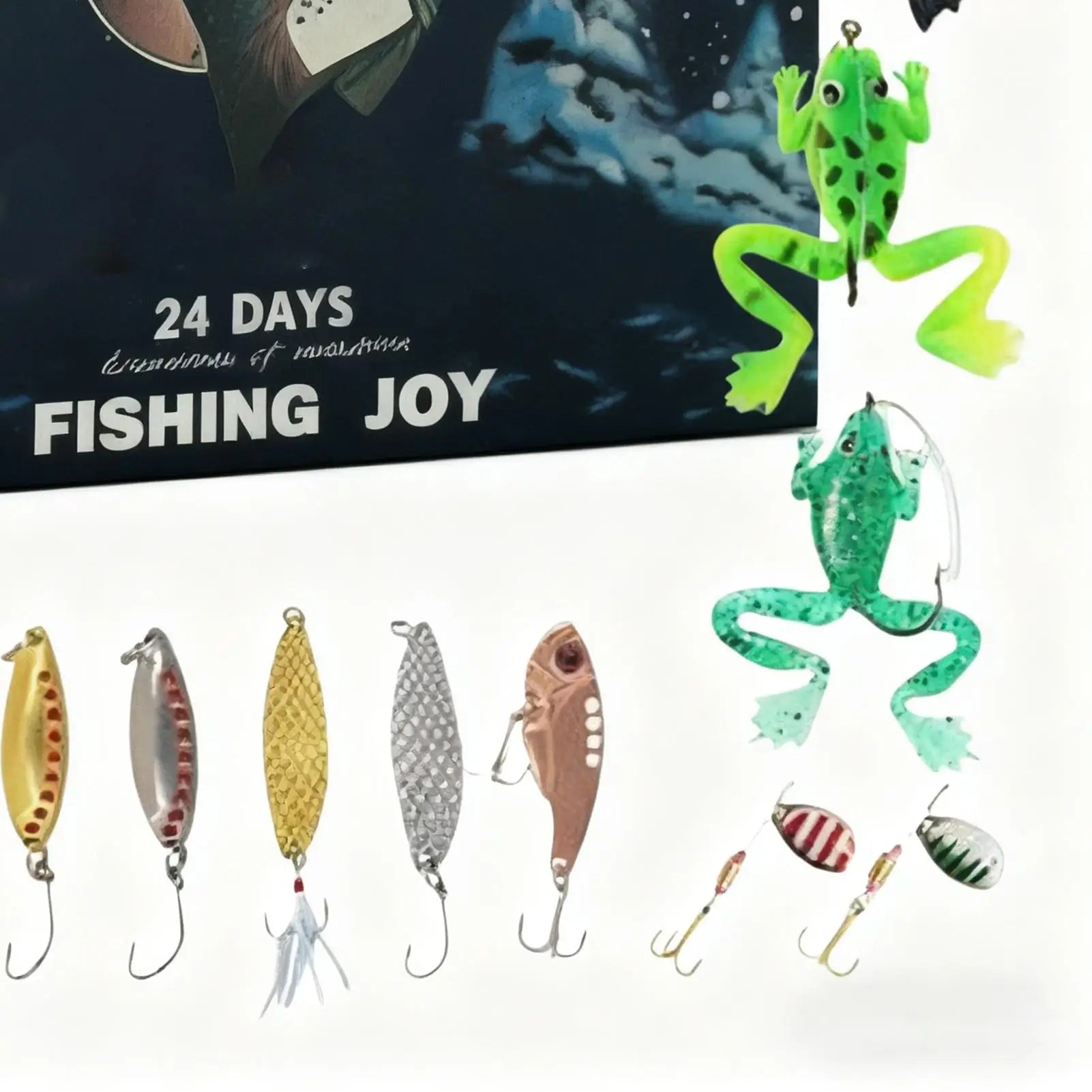 Christmas Advent Fishing Lure Calendar Outdoor Angling 24 Day Count Qme
