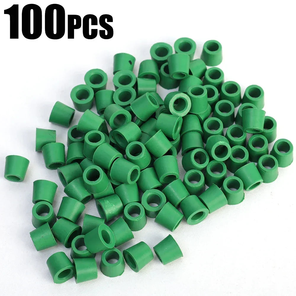 Green Air Conditioning 100/50pcs 1/4'' Charging Hose 1/4'' Valve Gasket Manifold Repair Seal Kit Replacement Car Accessories New Qme 100pcs