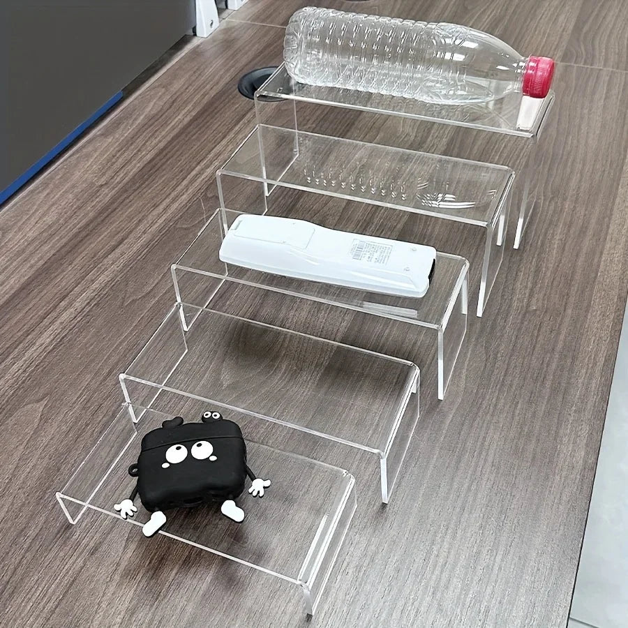 U-shaped transparent acrylic display stand - Multi-layer minimalist design, suitable for dolls, statues, jewelry, cosmetics Qme