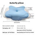 ice silk Butterfly shaped Slow rebound zero point memory pillow with slow rebound protection for cervical spine deep sleep Qme 1pcs blue white