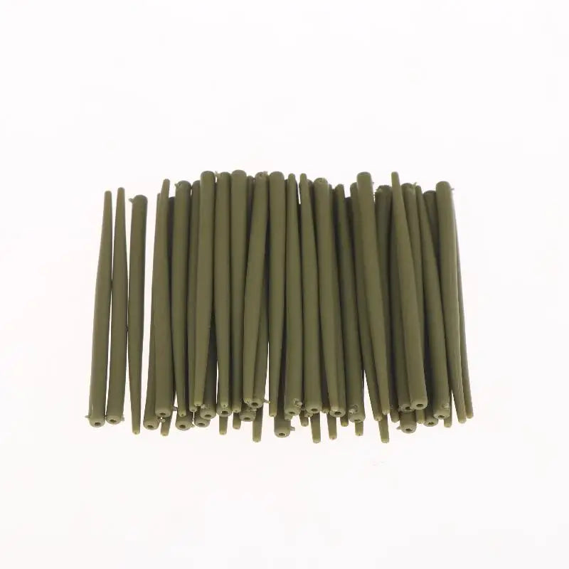 50 Carp Fishing Rig Anti Sleeves Terminal Accessories Winding Hook Qme Dark green 50pcs