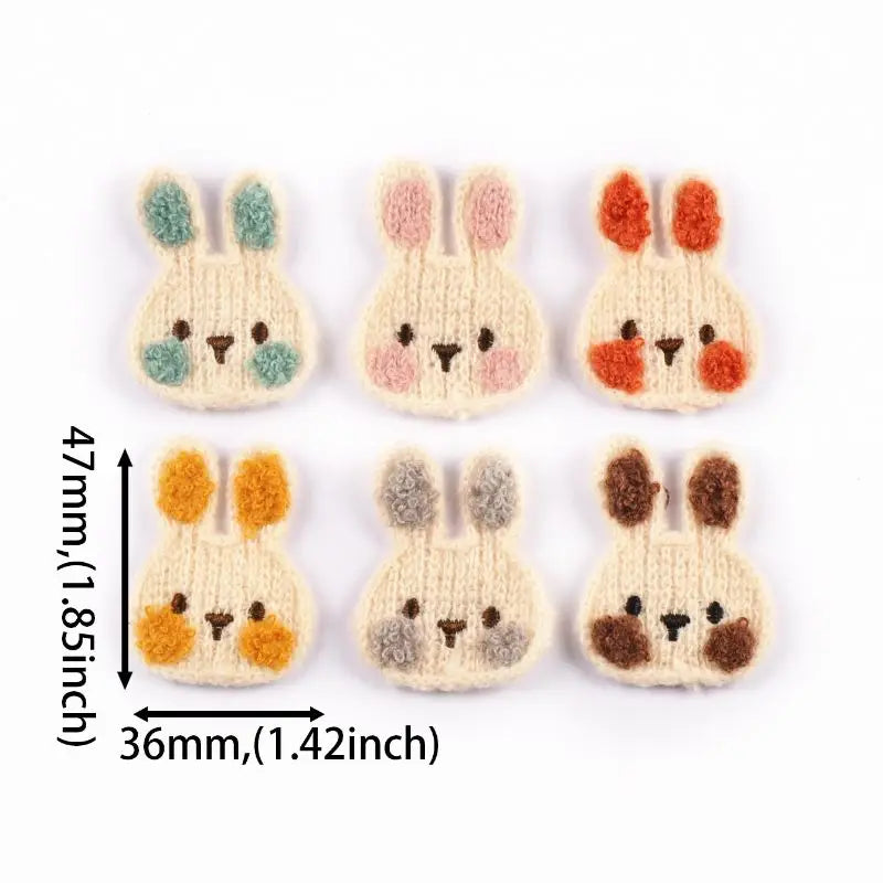 10pcs 36x47mm Multi Color Cartoon Rabbit Applique For Clothing Headwear DIY Decorative sewing Accessories Without Gum CP4170 Qme