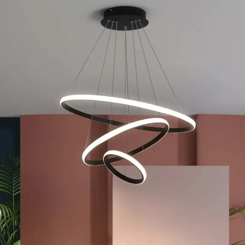 Modern led dining room chandeliers simple ring chandelier living bedroom Lights home indoor lighting decorative Pendant Lamps Qme