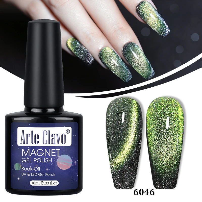 Arte Clavo Auroras Cat Eye Magnetic Gel Unicorn Shining Transparent Qme 6046