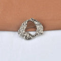 Trendy Gold Silver Color Big Round Brooches For Women Minimalist Metal Irregular Folded Pin Brooch Jewelry Gift Qme A2
