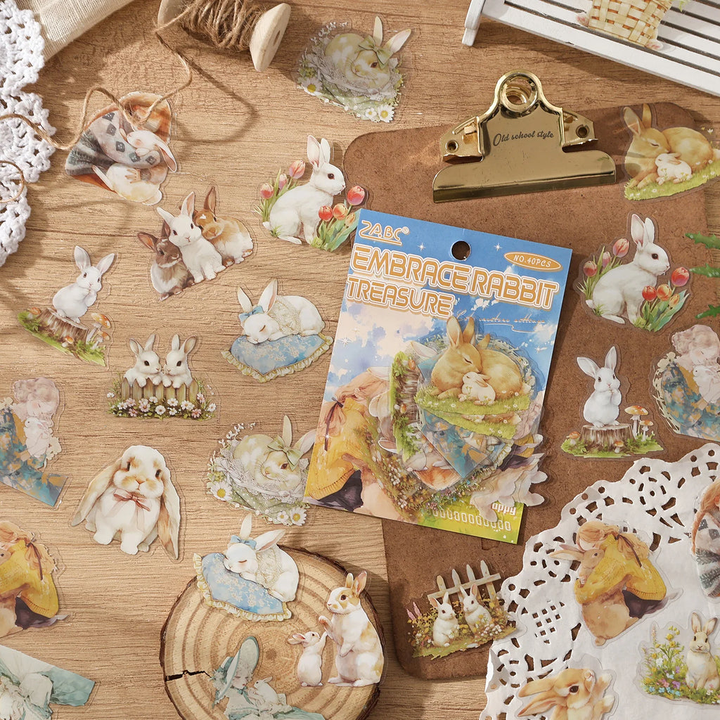 40 Sheets Cute Cartoon Pet Theme Stickers for DIY Scrapbooking Guitar Phone Case Notebook Decoration Art Craft Supplies Qme