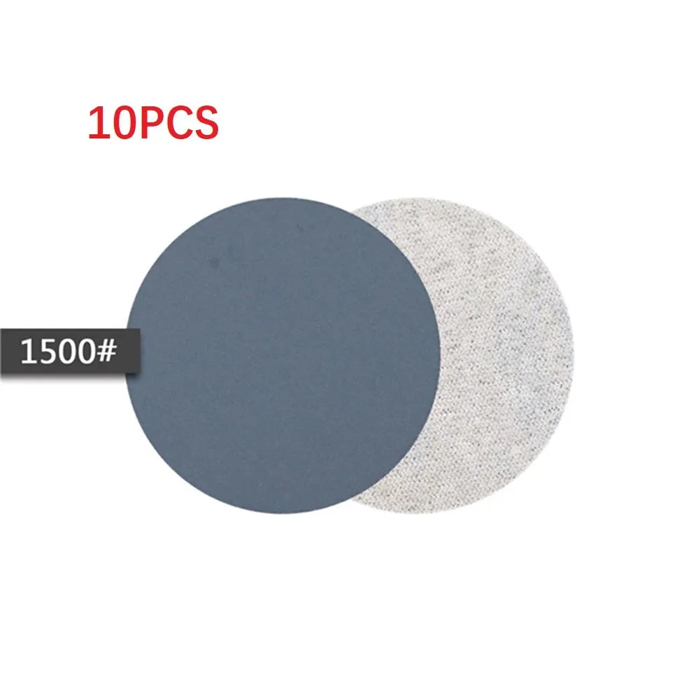 10Pcs Wet/Dry Sandpaper 3 Inch 75MM Hook And Loop Silicon Carbide 240-10000 Grits Waterproof Sanding Disc Qme 1500