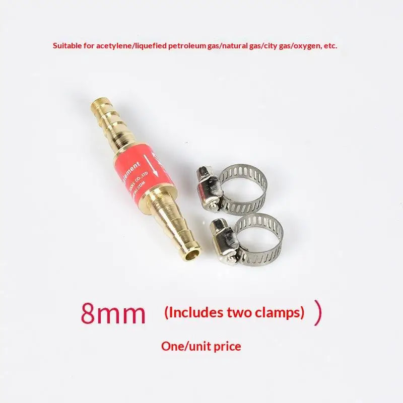 6mm/8mm/10mm Pipe Flashback Arrestors Acetylene Oxygen Propane Fuel Check Safety Valve Tube Flashback Arrester With Pipe Clamps Qme A1