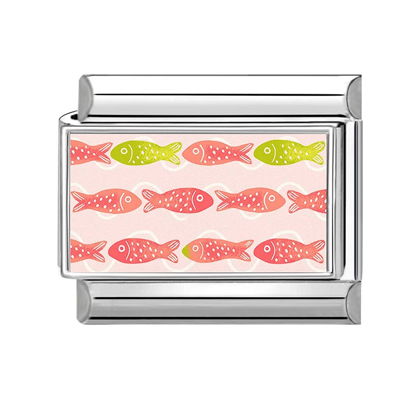 Dropshipping Wholesale Crabs Pattern Fish Shell Whale Italian Charm Links Fit 9mm Stainless Steel Bracelet DIY Making Gifts 2026 Qme Style 3