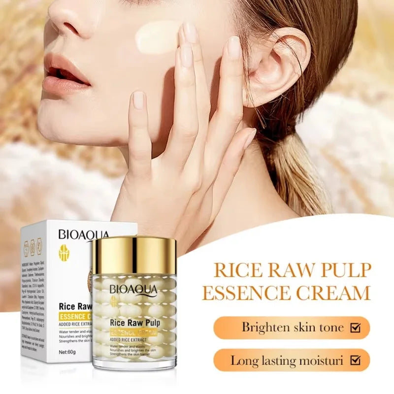 BIOAOUA Rice deep Moisturizing Essence Cream Brightning Hydrating Face Cream Firming Rejuvenating Cream Skin Care For Women Qme