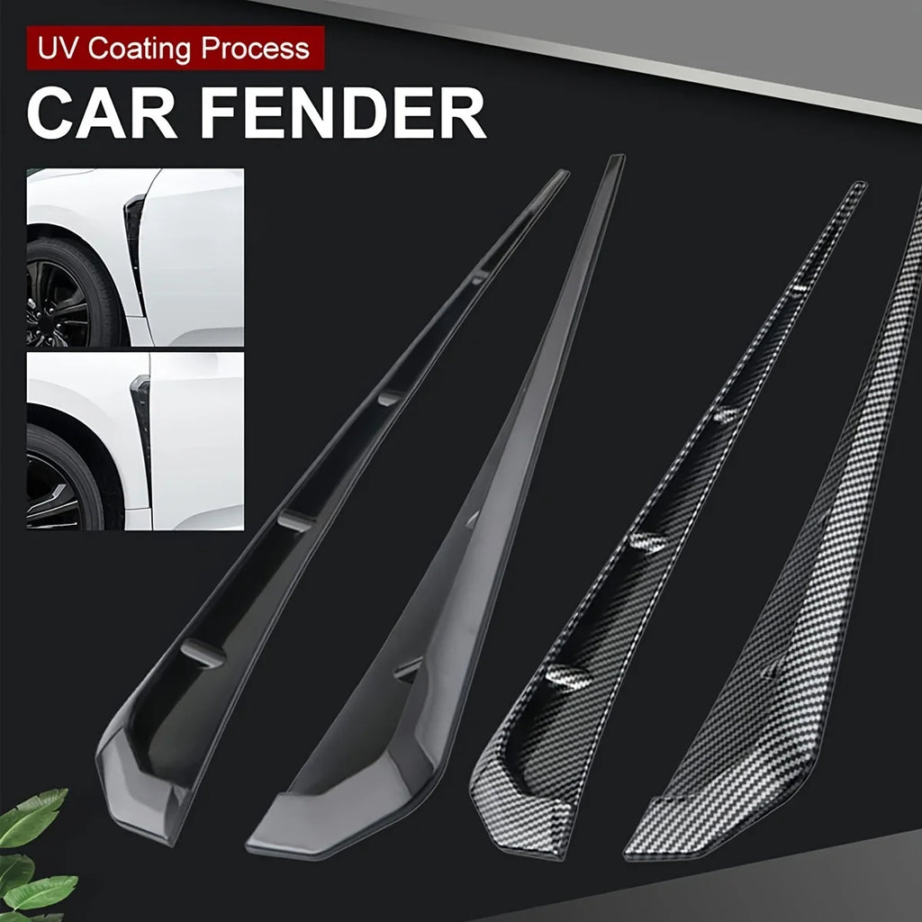 Car Fender Side Vent, 2pcs Carbon Fiber Spoiler Body Trim Cover, Airflow Inlet Air Hole Grille, Car Accessories For Most Cars Qme