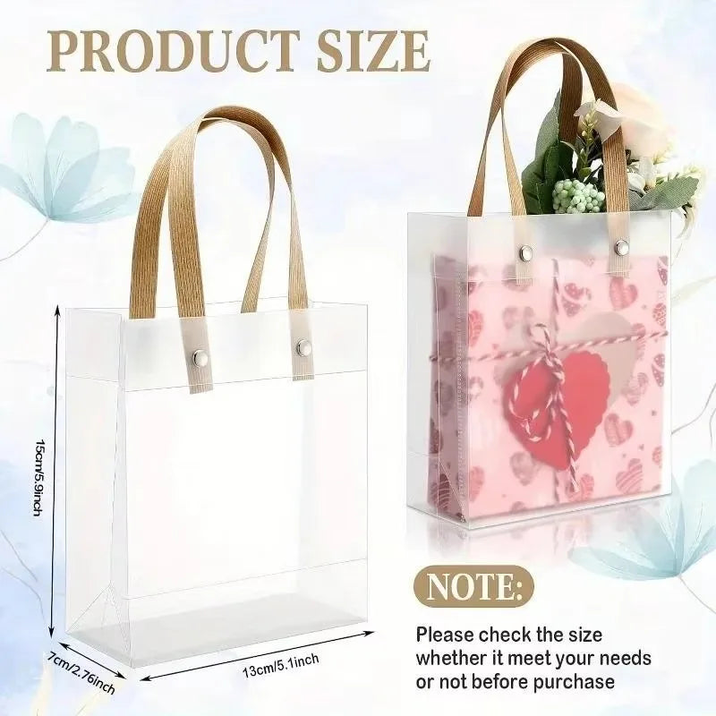 10PCS Holiday Gift Bag Eco-friendly Companion Gift Candy Bag Holiday Gift Birthday Gift Bag Anniversaries，Frosted Tote Bag Qme