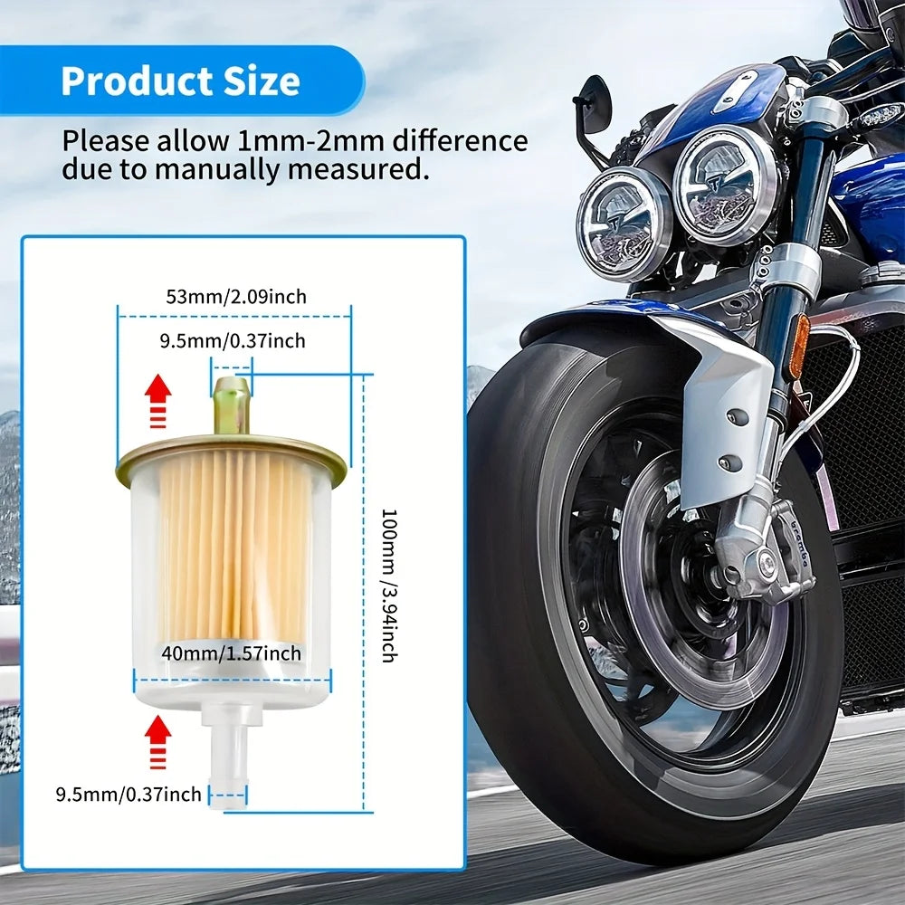 Universal Clear Fuel Filter Gasoline Filter For Motorcycle Car ATV Dirt Bike Scooter Small Engine Fuel Line Filtration Accessory Qme