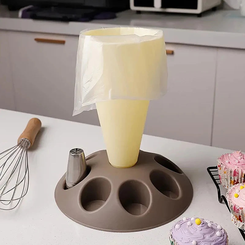 Piping Bags Rack Pastry Holder Easy Filling Icing Stand Nozzle Qme