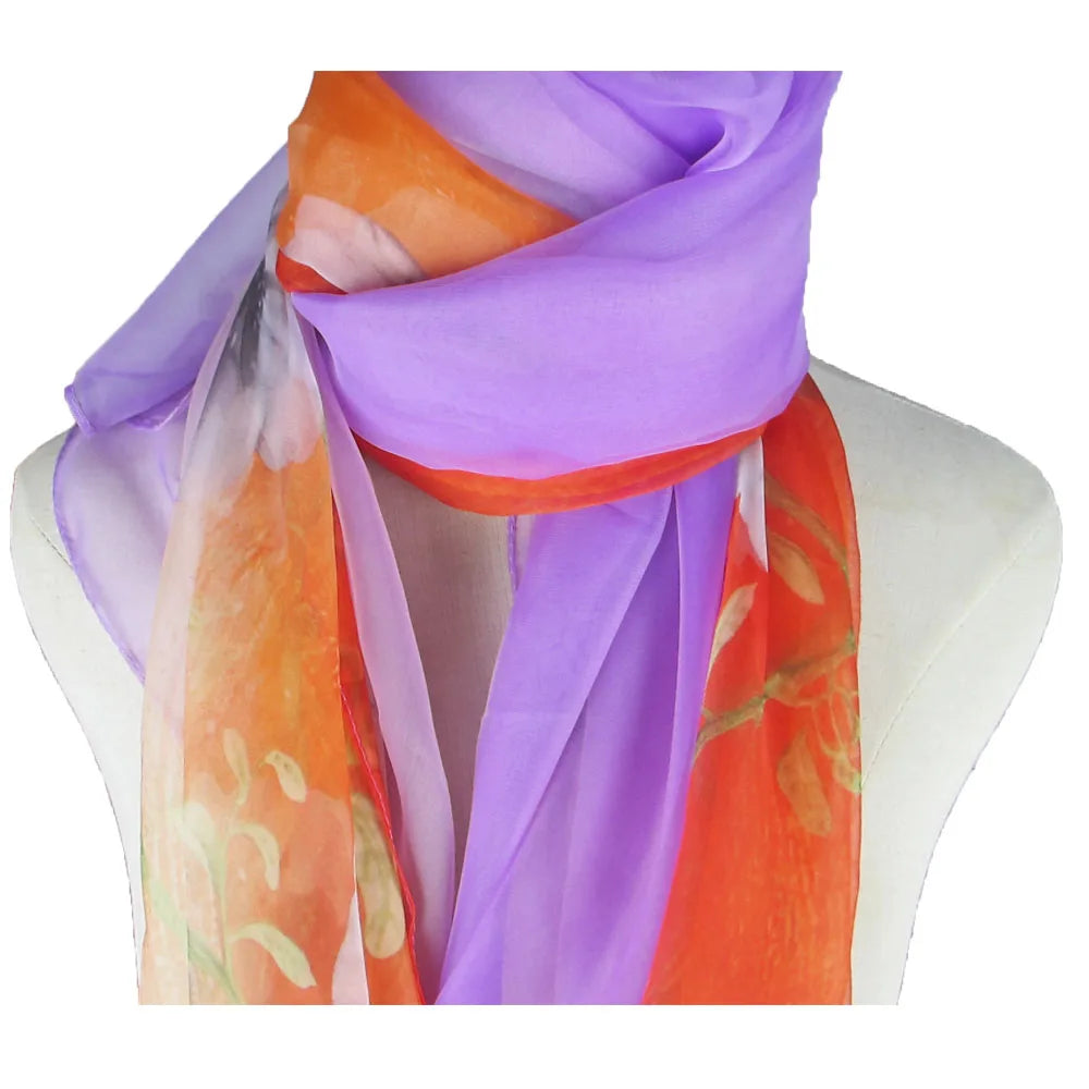 Luxury Square Scarf Women Twill Silk Scarves Wraps Beach Shawl Hijabs Qme