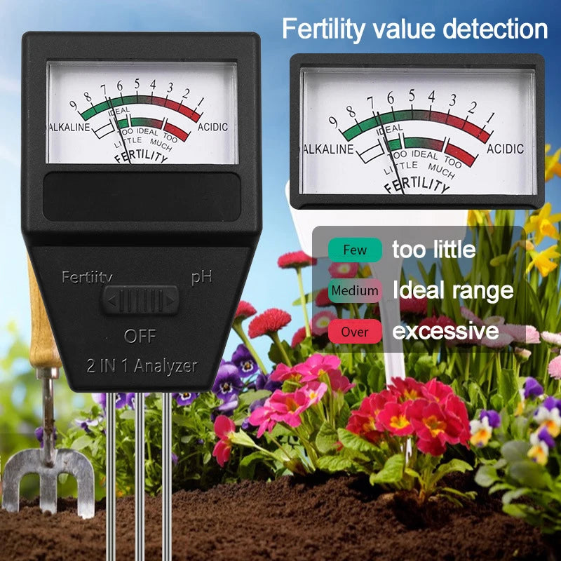 1 Soil PH Fertility Meter 3 Probes Tester Plant Fertile Measure Qme