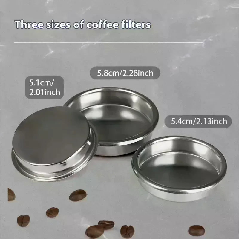 Coffee Blind Filter Bowl 51/54/58mm Stainless Steel Non Pressurized Filter Cup For Backwashing In Semi Automatic Coffee Machine Qme