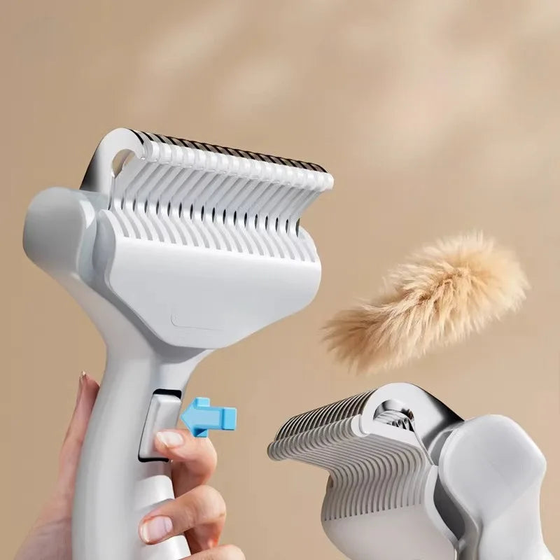 Pet Hair Removal Comb Curved Stainless Steel Teeth Dogs Cats Qme