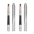 Lip Brush Ergonomic Extended Sealing Design Small Easy Cleaning Single Head Aluminium Tube Lipstick Brush Lip Gloss Brush Qme 2pcs