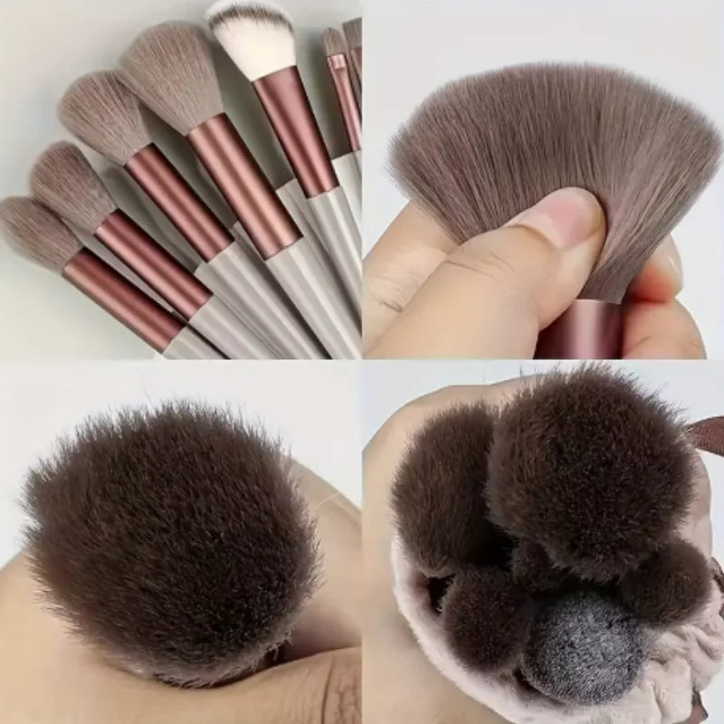 13pcs Professional Makeup Brush Set Soft Fluffy Cosmetic Brushes for Foundation Powder Eyeshadow Blending Beauty Tools Qme