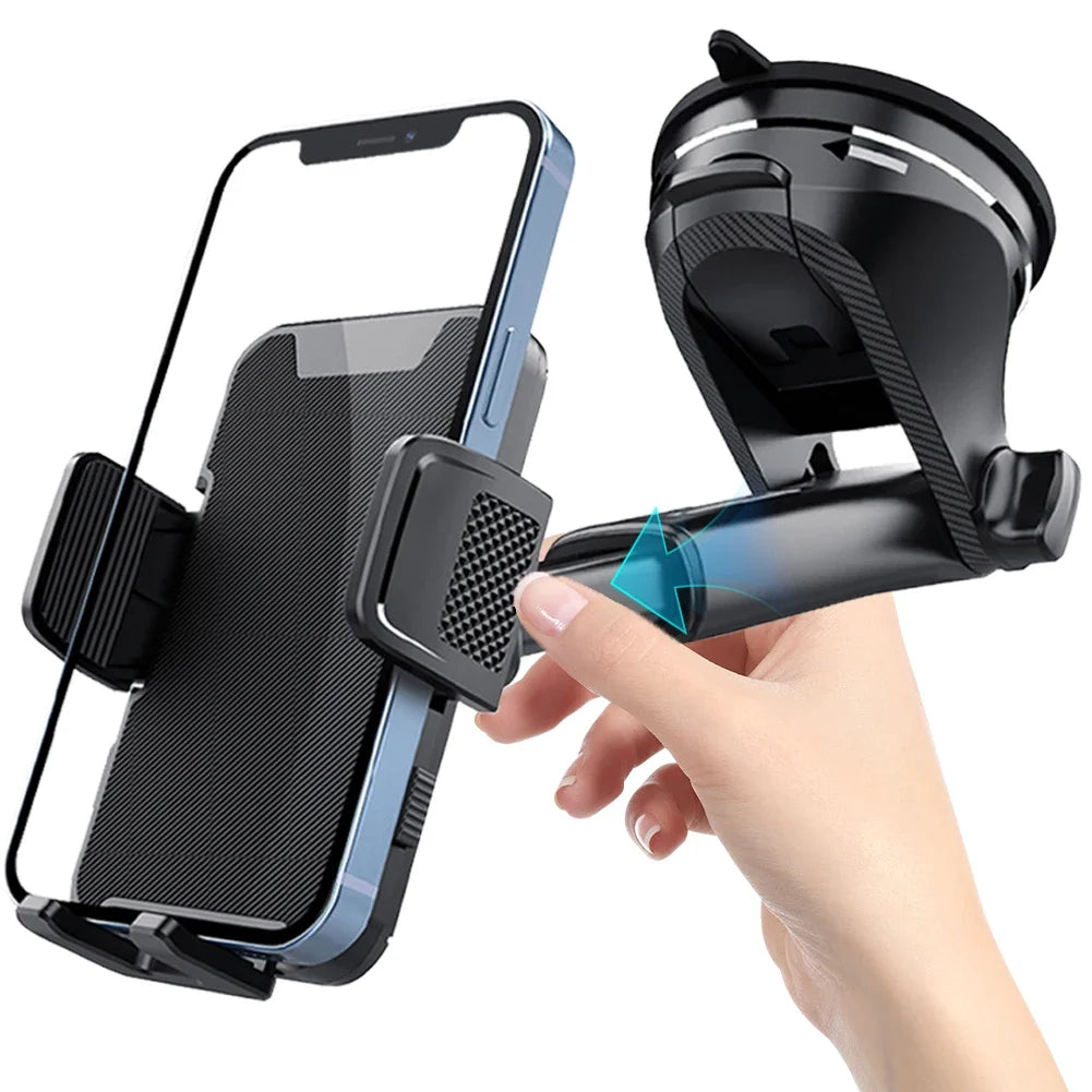 Gravity Sucker Car Phone Holder Retractable Cell Phone Support 360° Rotation Windshield Phone Bracket for Trucks RVs Vehicles Qme Default Title