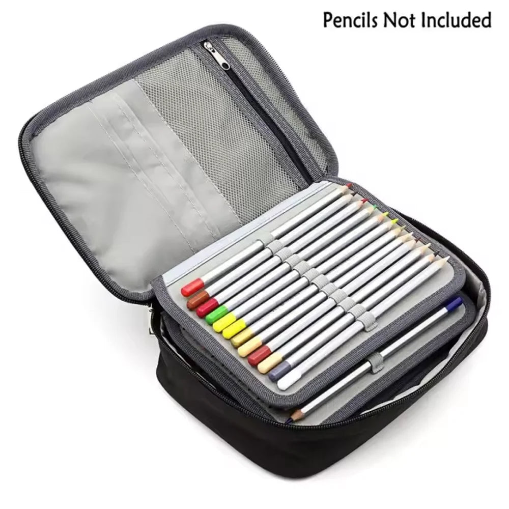 Large Capacity Pencil Case for Students Artists, Multi-Function Durable School Organizer with Pen Holders for School College Qme