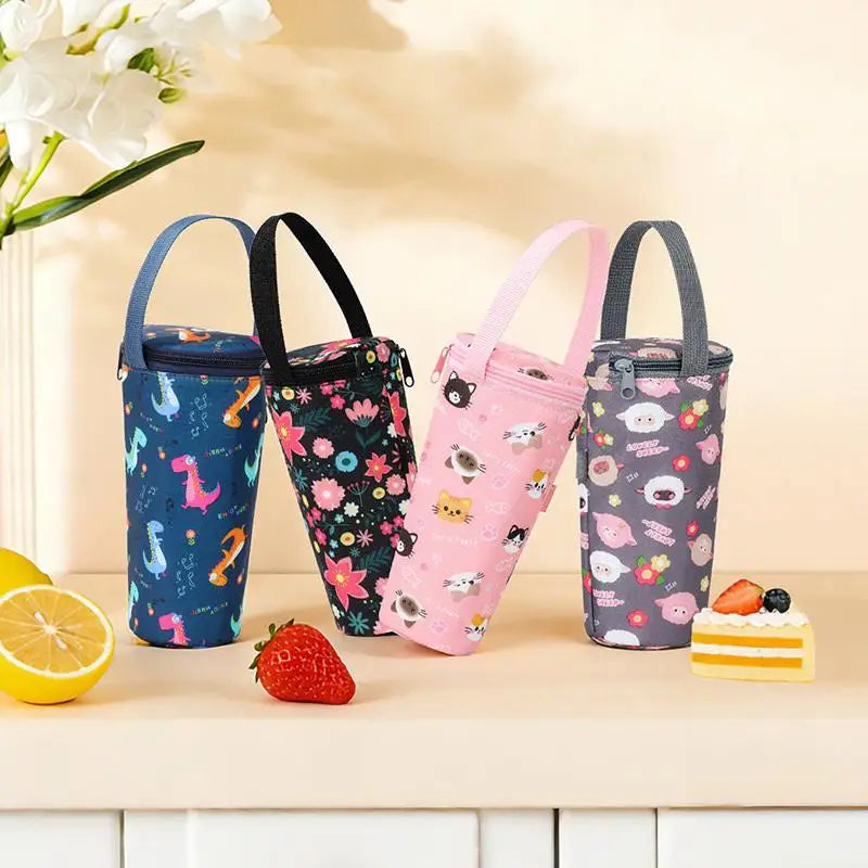 Creative Handheld Water Bottle Bag Insulated Pocket Cute Outdoor Milk Qme