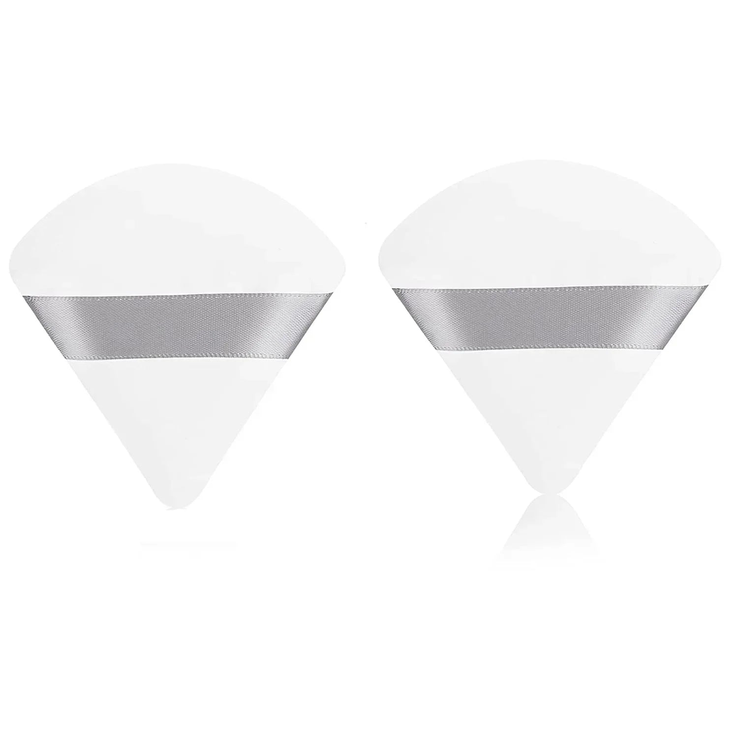 2Pcs Triangle Powder Puff Face Makeup Sponge Soft Velvet Cosmetic Puff Blender Beauty Foundation Sponge Make Up Accessories Qme 2pcs-White