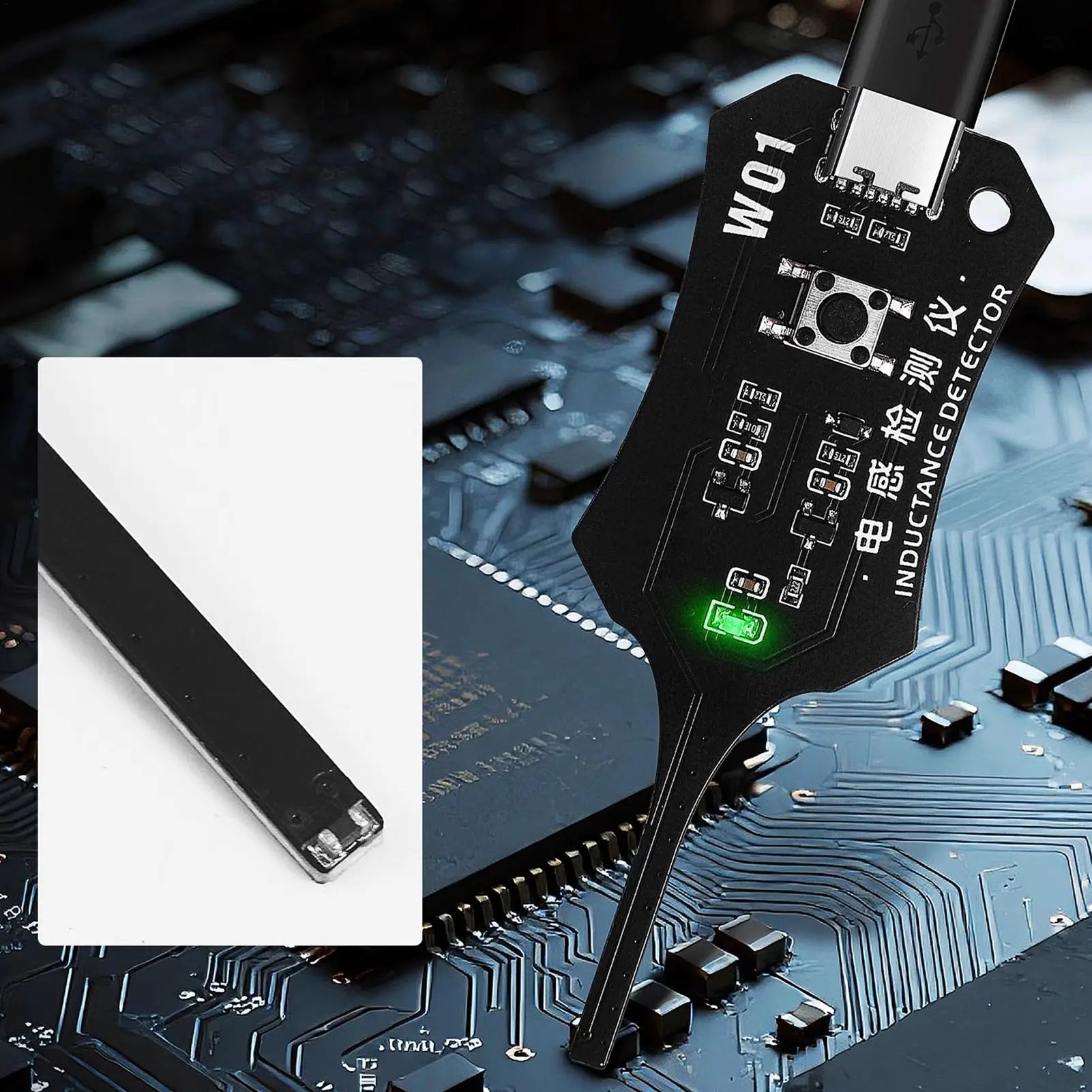 Motherboard Component Coil Tester High Sensitivity Accurate Detector Electromagnetic Induction Quick Fault Check Tool for Car Qme