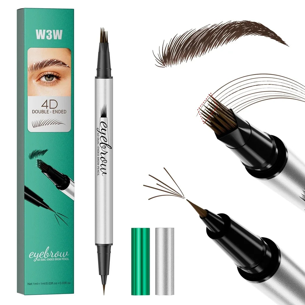  2 In 1 Dual-ended Eyebrow Pencil Eyeliner Waterproof Sweat-proof Smudge-proof Fade-resistant 4D Lasting Liquid Eyebrow Qme 03