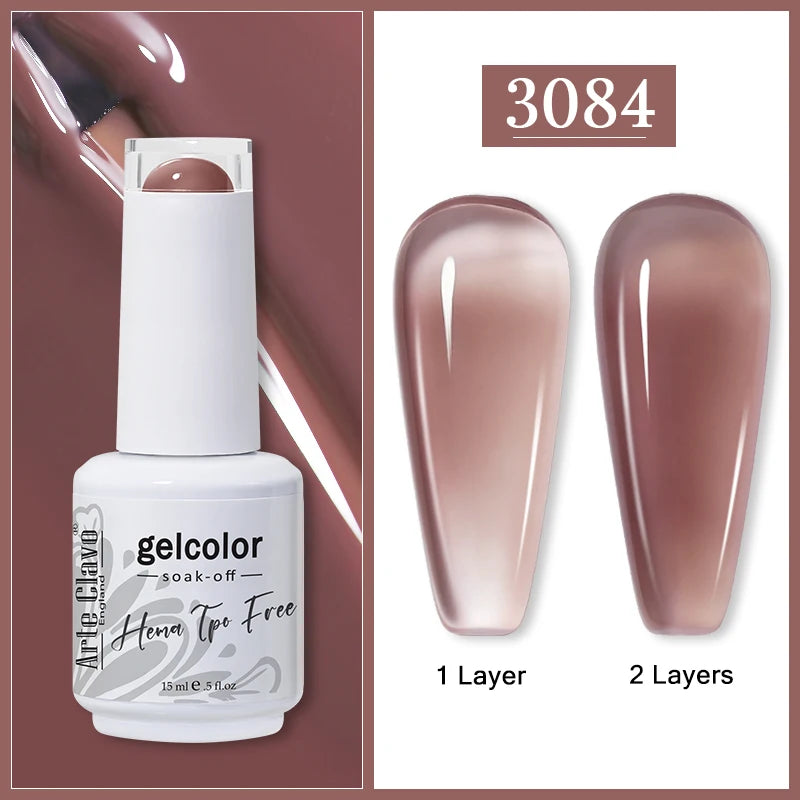 Arte Clavo Jelly Transparent Gel Nail Polish Summer Nude Pink Semi