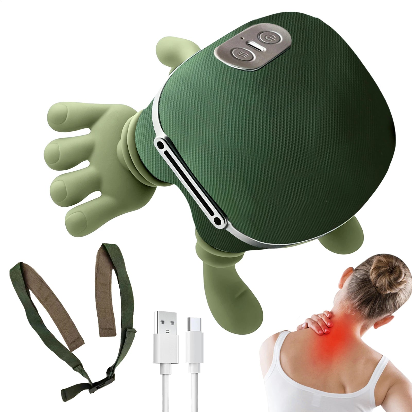 2025 New Neck Shoulder Massager Kneadings Massager Shawl 3-Level Modes Neck Cervical Waist Leg Body Muscles Massage Qme