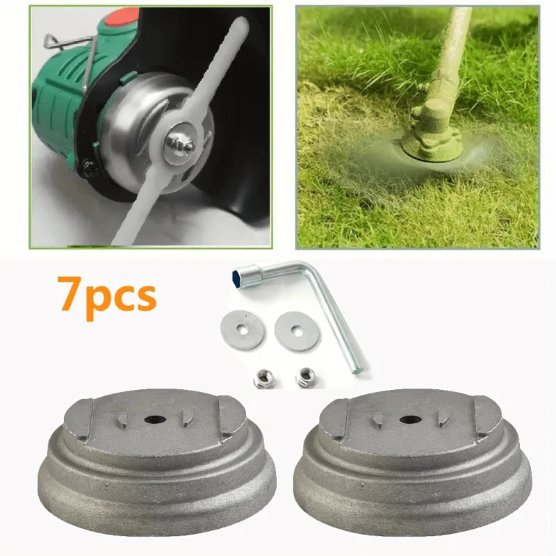 7pcs Electric Lawn Mower Blade Base Set, Sturdy Replacement Protective Cover, Gardening Tool Accessories Qme