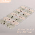 16Tips Full Cover Nail Stickers Sparkling Cat Eyes Polka Dot UV-Free Qme CMK-0104