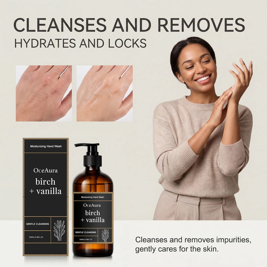 Moisturizing Hand Wash Vanilla Extract Nourishing Liquid Soap Gentle Cleansing Hand Soap for Daily Use Soft Hands Family Care Qme