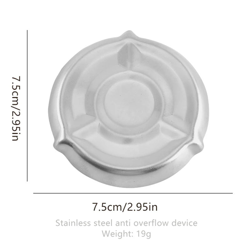 ^Stainless Steel Pot Watcher Disc Kitchen Essential Prevent Pasta Soups Milk Boiling Over Boil Control Disc For Home Cookers Qme 1PC