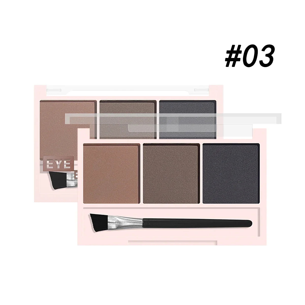 3-Color Brow Powder Brush Long-lasting Color-resistant Versatile Qme 03