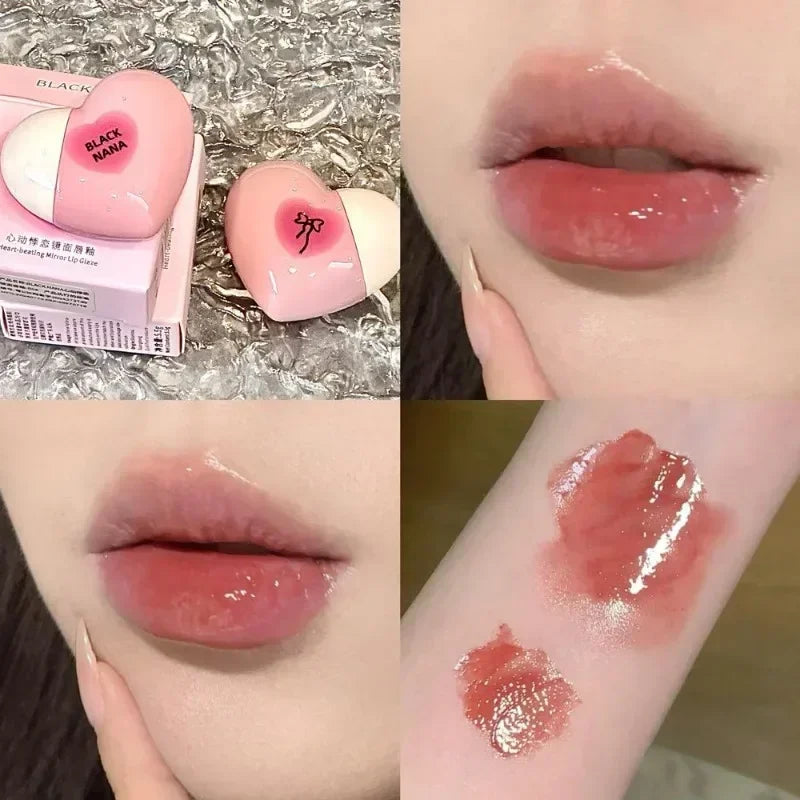 Water Gloss Jelly Lip Gloss Cute Heart-shaped Lipsticks Lasting Hydrating Plumper Lip Gloss Rose Berry Lip Tinted Lips Beauty Qme 04