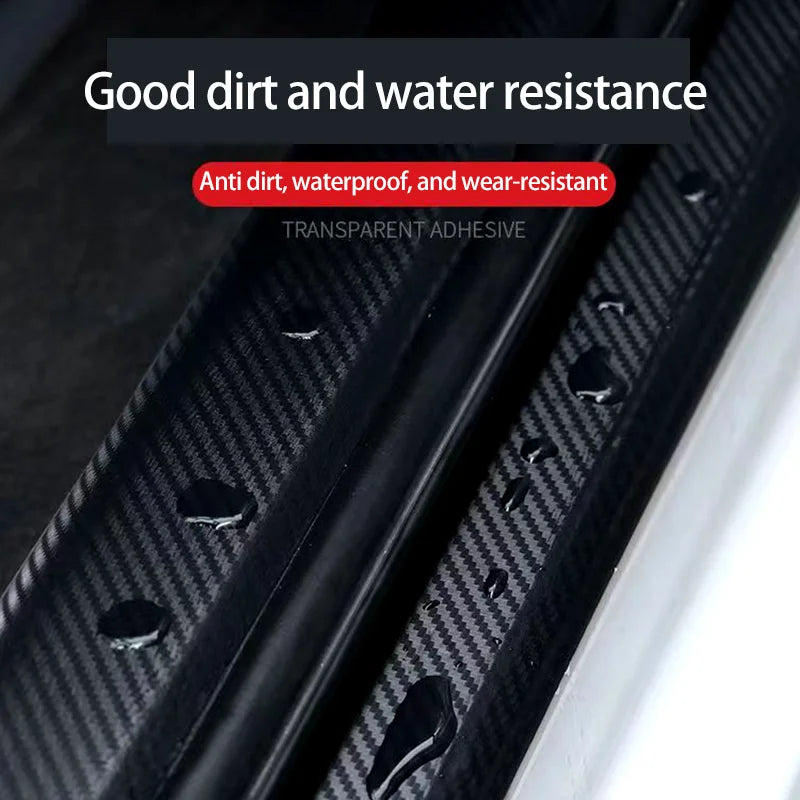 SEAMETAL Carbon Fiber Car Door Sill Edge Protection Film 3D Anti Scratch Waterproof Auto Door Threshold Stickers Qme