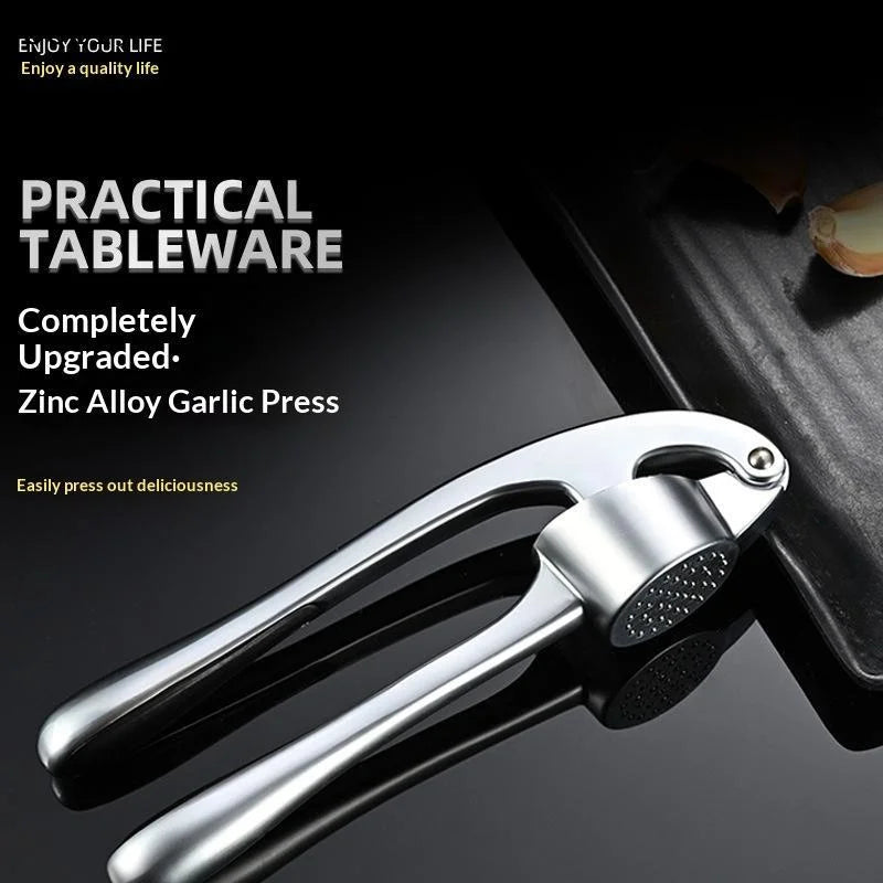 Zinc Alloy Garlic Press Peeler Cleaning Brush Rust Resistant Home Qme