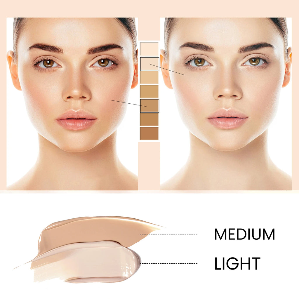 1/2/3pcs CC Cream Foundation Waterproof Brighten Moisturizing Foundation Concealer Oil-Control Long Lasting Spf 50 Makeup Qme