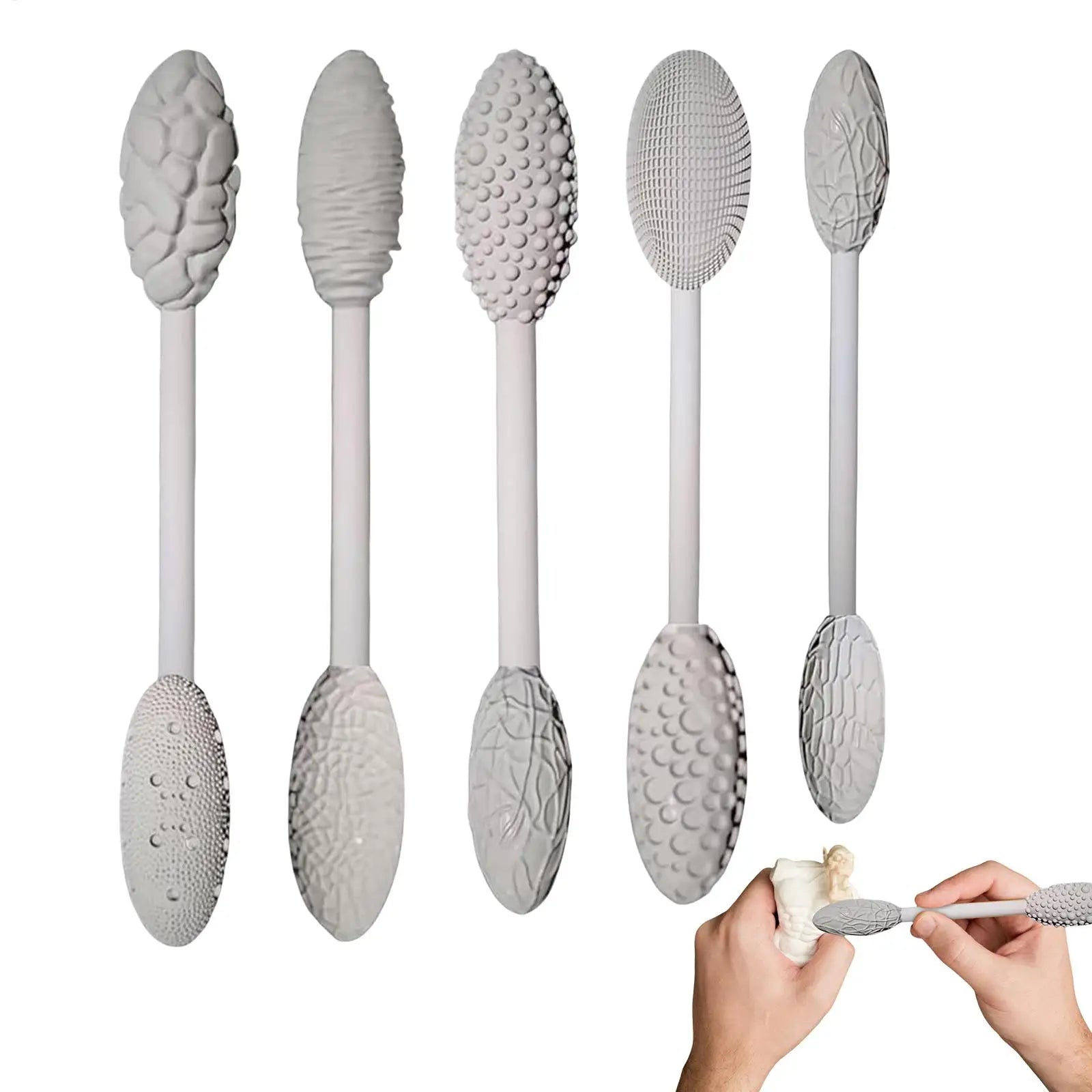 Clay Texture Roller Pottery Texture Tools Multifunctional 5X/Set Textured Craft Supply for Projects Sculpting Beginners Qme