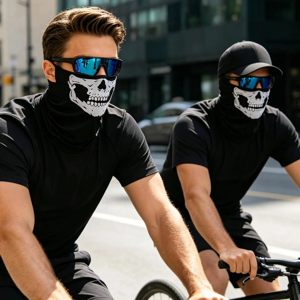 1pcs Face Cover Skull pattern Breathable Head Scarf Outdoor Sports Face Bandana for Men Women Cyclists Bikers Riders Runners Qme
