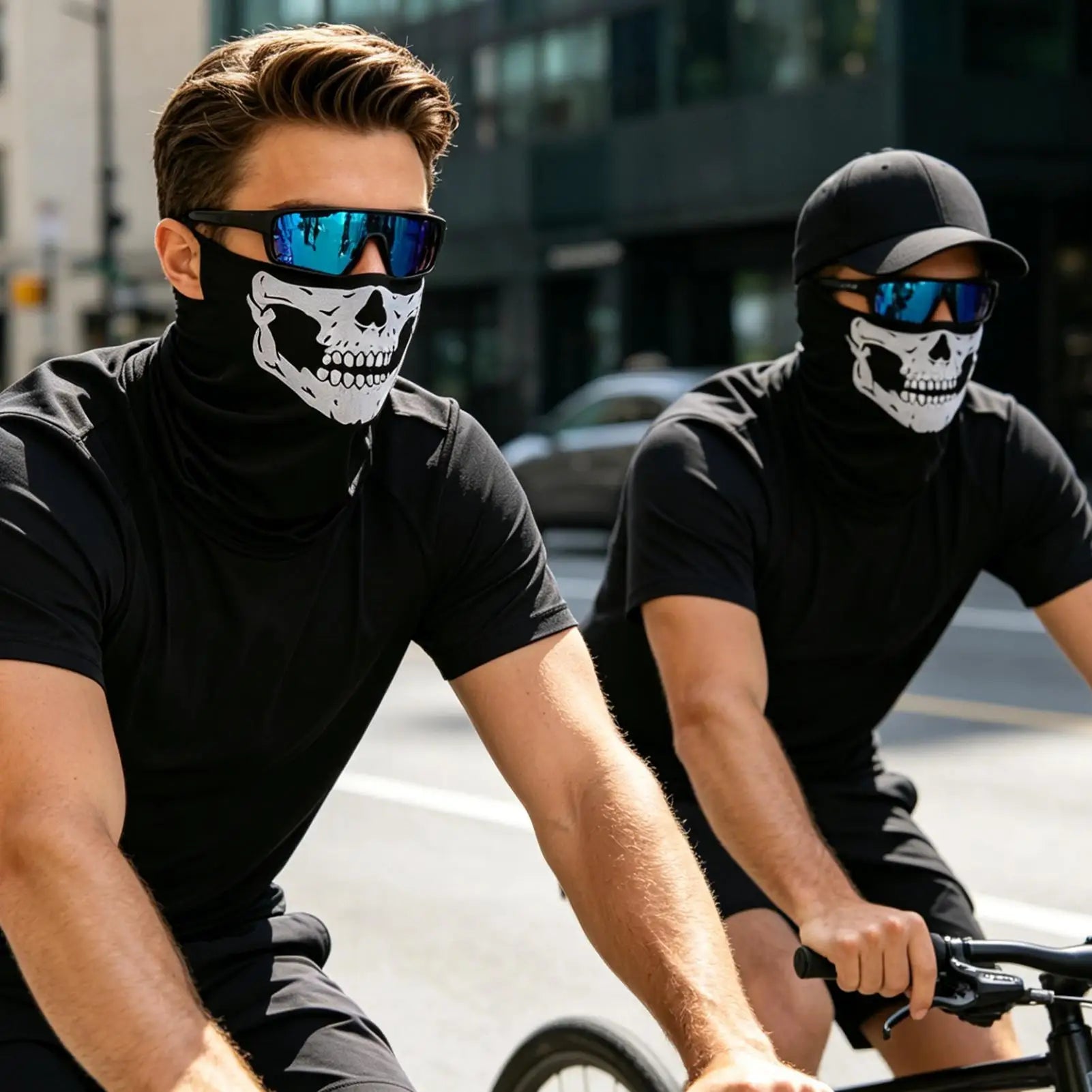 1pcs Face Cover Skull pattern Breathable Head Scarf Outdoor Sports Face Bandana for Men Women Cyclists Bikers Riders Runners Qme