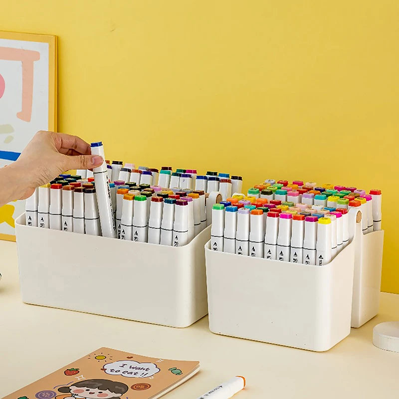 Large Capacity Multifunctional Storage Holder School Office Portable Pen Holder Storage Box Desktop Sundries Storage Basket Qme