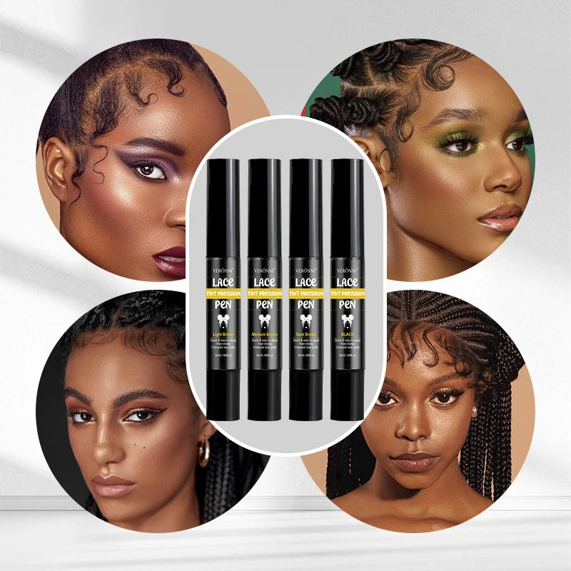 4 Colors Lace Tint Precision Pen Quick Dry Conceal Dye Portable Qme