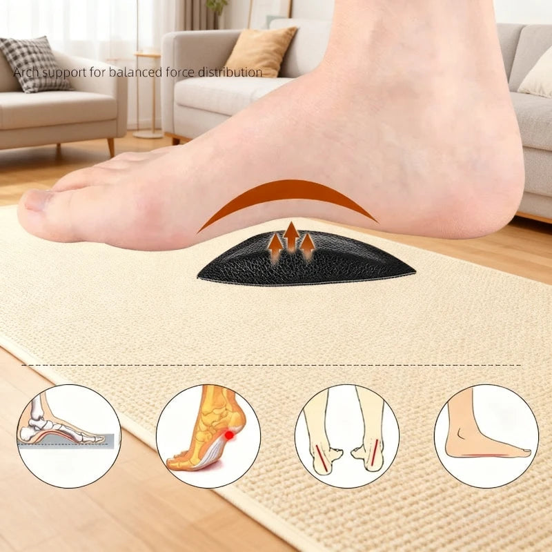 1 Pair PU Arch Insoles Flat Foot Support Soft Anti-friction Qme