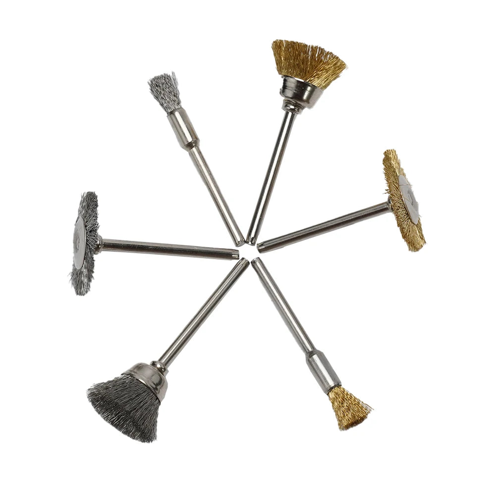 24Pcs Brass BrushSteel Wire Wheels Brushes Drill Rotary Tools Polishing For Dremel Rotary Tools Metal Rust Removal Brush Set Qme